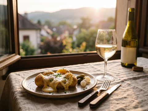 Raclette mit Kartoffeln