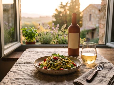 Pasta mit Basilikumpesto